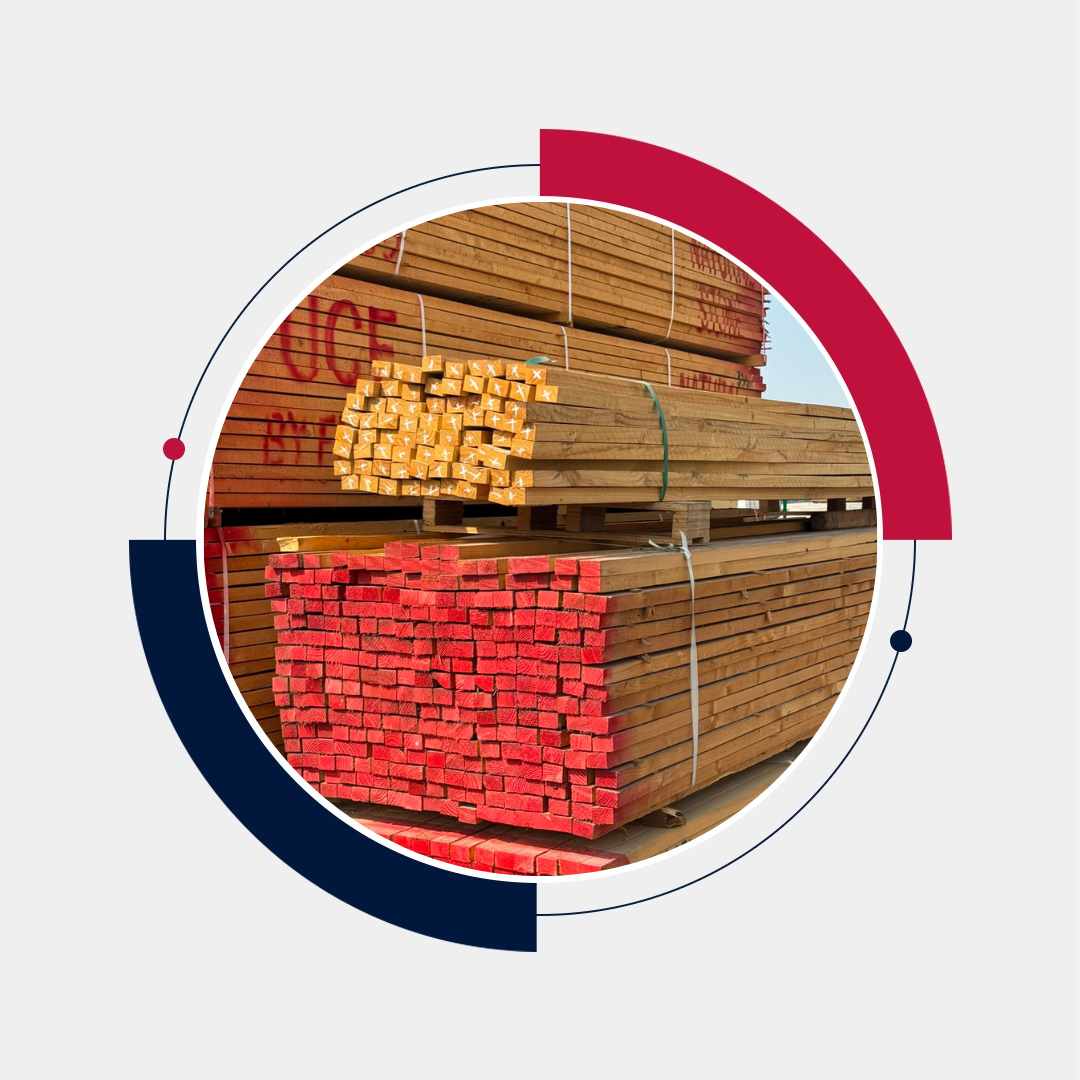 Timber Oman: construction timber stacks ready for delivery
