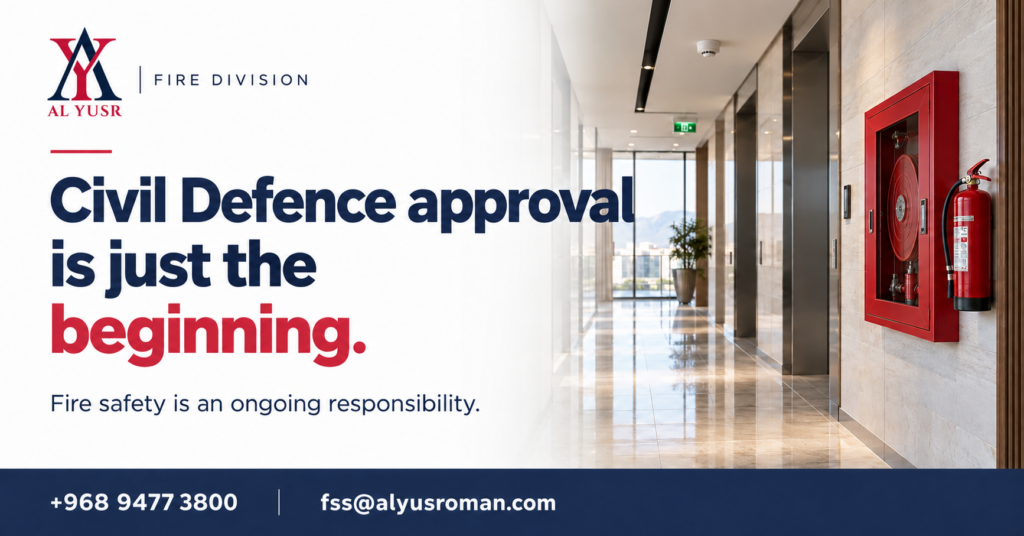 Fire safety compliance in Oman with Al Yusr Fire Division